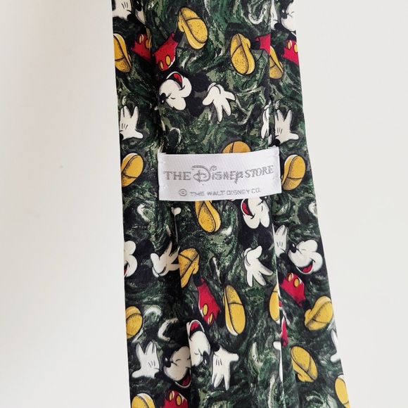 90's VINTAGE Disney Store Silk Mickey Mouse Patterned Tie - Picture 1 of 4